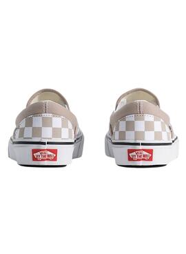Turnschuhe Vans Classic Slip-On Checkerboard beige für Damen