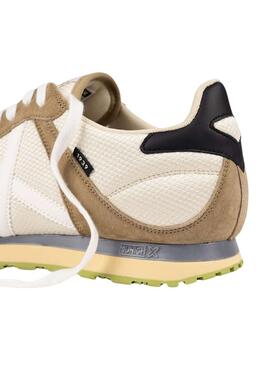 Turnschuhe Munich Massana Classic in Weiß und Camel für Herren.