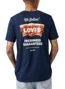 Levis T-Shirt Pizza in Marineblau für Herren
