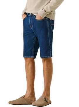 Lange Bermuda Shorts Pepe Jeans Cash in Dunkelblau für Herren.