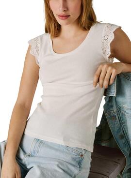 T-shirt Pepe Jeans Mireya weiß für Damen