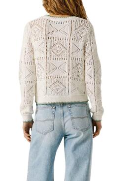 Pepe Jeans Damen-Strickpullover Kas in Weiß.