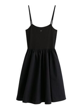 Kleid Tommy Jeans Poplin Strappy schwarz für Damen