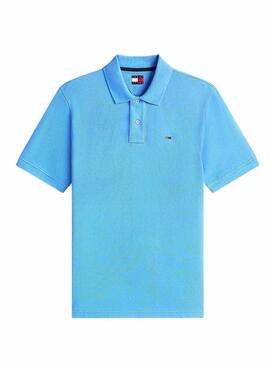 Grundlegendes hellblaues Tommy Jeans-Polo für Herren.