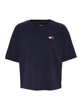 T-Shirt Tommy Jeans Badge Navy Für Damen