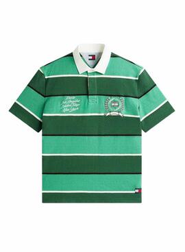 Grünes Tommy Jeans Rugby-Poloshirt für Herren