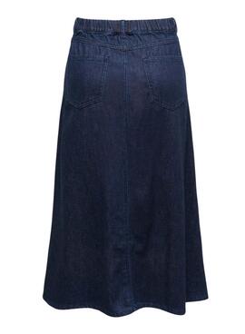 Only Mindy Midi Dark Wash Denim Skirt for Women.