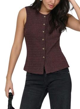 Weste Only Ilse in brauner Struktur für Frauen