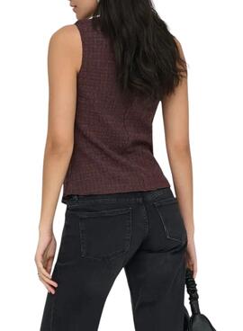 Weste Only Ilse in brauner Struktur für Frauen