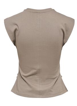 Top Only Marie in knitterigem Toast für Damen.