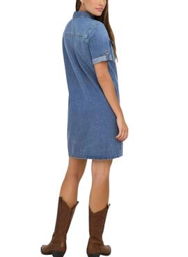 Kleid Only Damen mit mittlerem Waschung von Jeansstoff