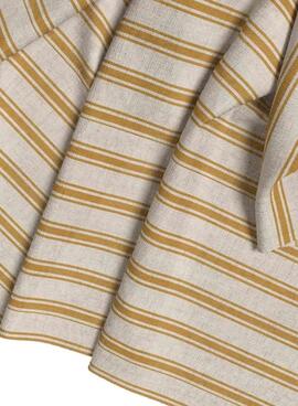 Gelb gestreiftes Vila Prisilla Kleid für Damen.