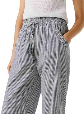 Pepe Jeans Claribel gestreifte Hose in Blau für Damen