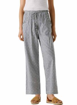 Pepe Jeans Claribel gestreifte Hose in Blau für Damen