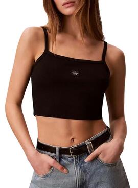 Crop Top Calvin Klein Jeans Baby in Schwarz für Damen.