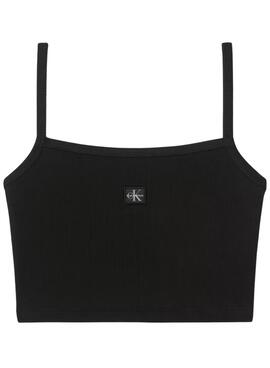Crop Top Calvin Klein Jeans Baby in Schwarz für Damen.