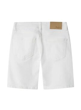 Kurze Hose Pepe Jeans Hacther weiß für Jungen.