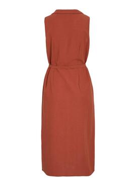 Kleid Vila Viprisilla in Ziegelrot für Damen.