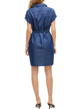 Kleid Vila Vinori Dunkelblaue Denim für Damen