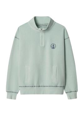Sudadera Pepe Jeans Preston in mintgrün für Jungen.