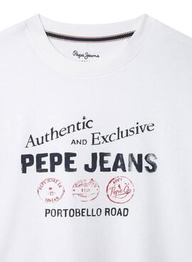 T-shirt Pepe Jeans Carter mit weißem Logo-Print für Jungen.