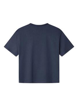 T-Shirt Pepe Jeans Carter mit dunkelblauem Logo-Print für Jungen
