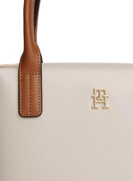 Handtasche Tommy Hilfiger Popette Mini in gebrochenem Weiß für Damen.