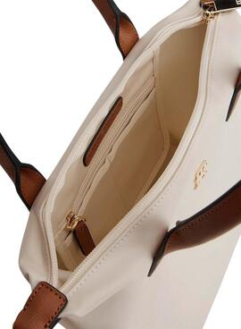 Handtasche Tommy Hilfiger Popette Mini in gebrochenem Weiß für Damen.