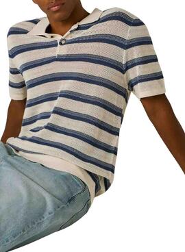 Polo Pepe Jeans Florian blau gestreift für Herren