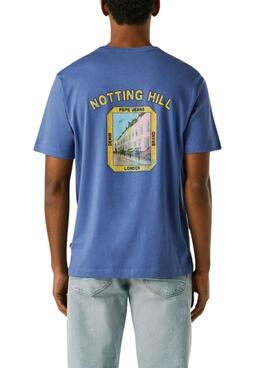 T-Shirt Pepe Jeans Sion Blau für Herren.