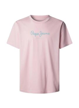 T-Shirt Pepe Jeans Eggo in Rosa für Herren.