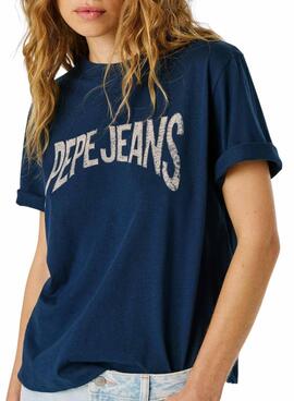 T-shirt Pepe Jeans Maca blau für Damen