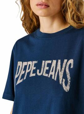 T-shirt Pepe Jeans Maca blau für Damen
