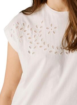 T-Shirt Pepe Jeans Mina weiß für Damen.