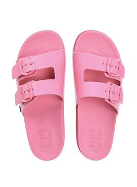 Tommy Jeans Komfort Jelly Flip-Flops mit rosa Schnallen für Damen