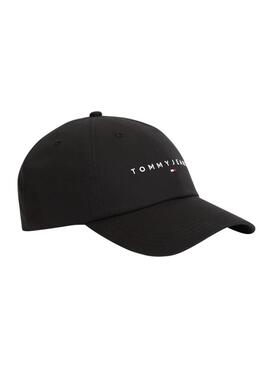 Tommy Jeans Linear Logo schwarze Kappe für Herren