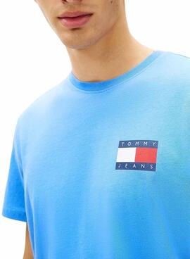 T-Shirt Tommy Jeans Essential Flag in Blau für Herren