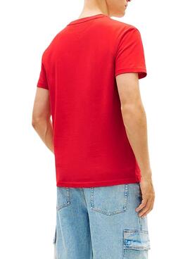 T-Shirt Tommy Jeans Big Flag rot für Herren.