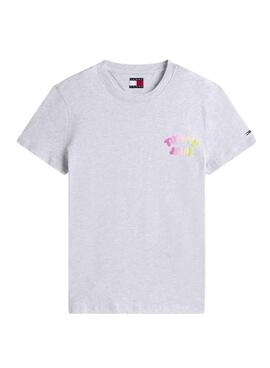 T-Shirt Tommy Jeans Bubble grau für Damen