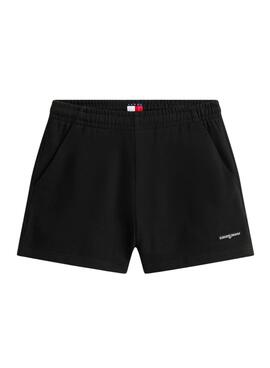 Kurze Hose Tommy Jeans Script Label Schwarz für Damen