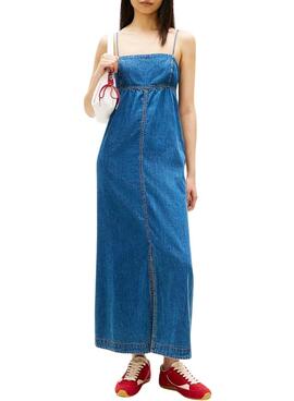 Kleid Tommy Jeans Chambray Maxi für Damen