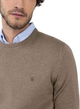 Pullover El Ganso Rundhalsausschnitt in Taupe für Herren