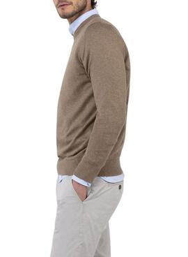 Pullover El Ganso Rundhalsausschnitt in Taupe für Herren