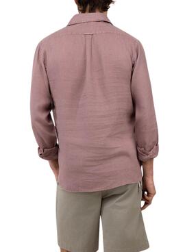 Hemd El Ganso aus Leinen in Burgunderrot für Herren