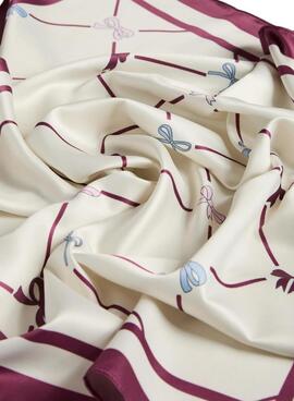 Tuch Pieces Bambi beige und granatrot für Damen