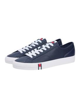 Turnschuhe Tommy Jeans aus Archivleder mit Marine-Logo für Herren