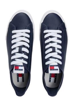 Turnschuhe Tommy Jeans aus Archivleder mit Marine-Logo für Herren