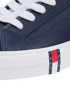 Turnschuhe Tommy Jeans aus Archivleder mit Marine-Logo für Herren