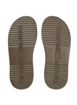 Tommy Hilfiger Light verstellbare Flip-Flops mit grünen Schnallen für Herren