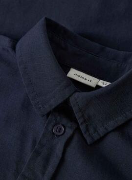 Hemd Name It Filip marineblau für Jungen